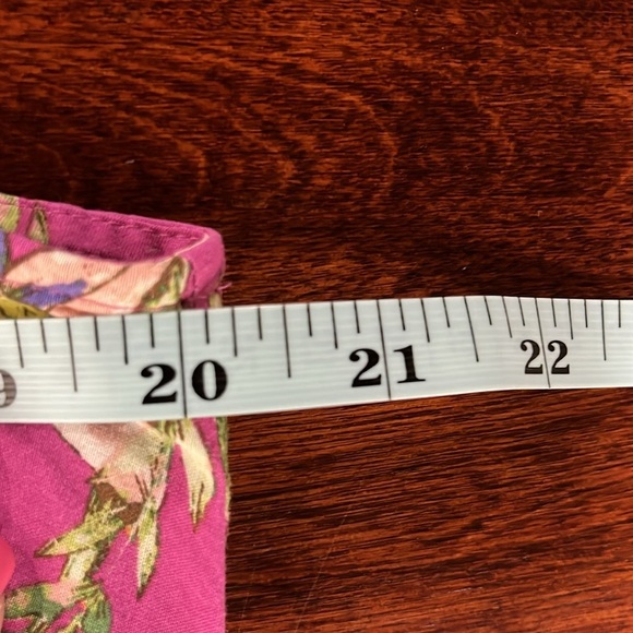 J. Jill Womens Tunic M Purple Pink Floral Print Contrast Border Pullover Rayon - Picture 11 of 13